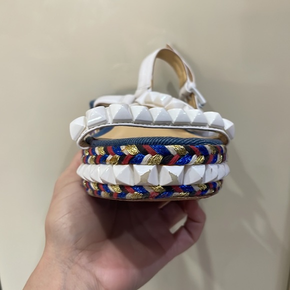 Christian Louboutin Blue Cataclou Embroidery Denim Studded Espadrille Sandals 38 - Picture 13 of 13